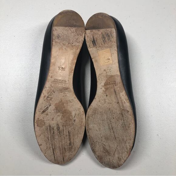 Jill Sander black / orange cap patent leather flats 36.5 (5.5) - Picture 6 of 10